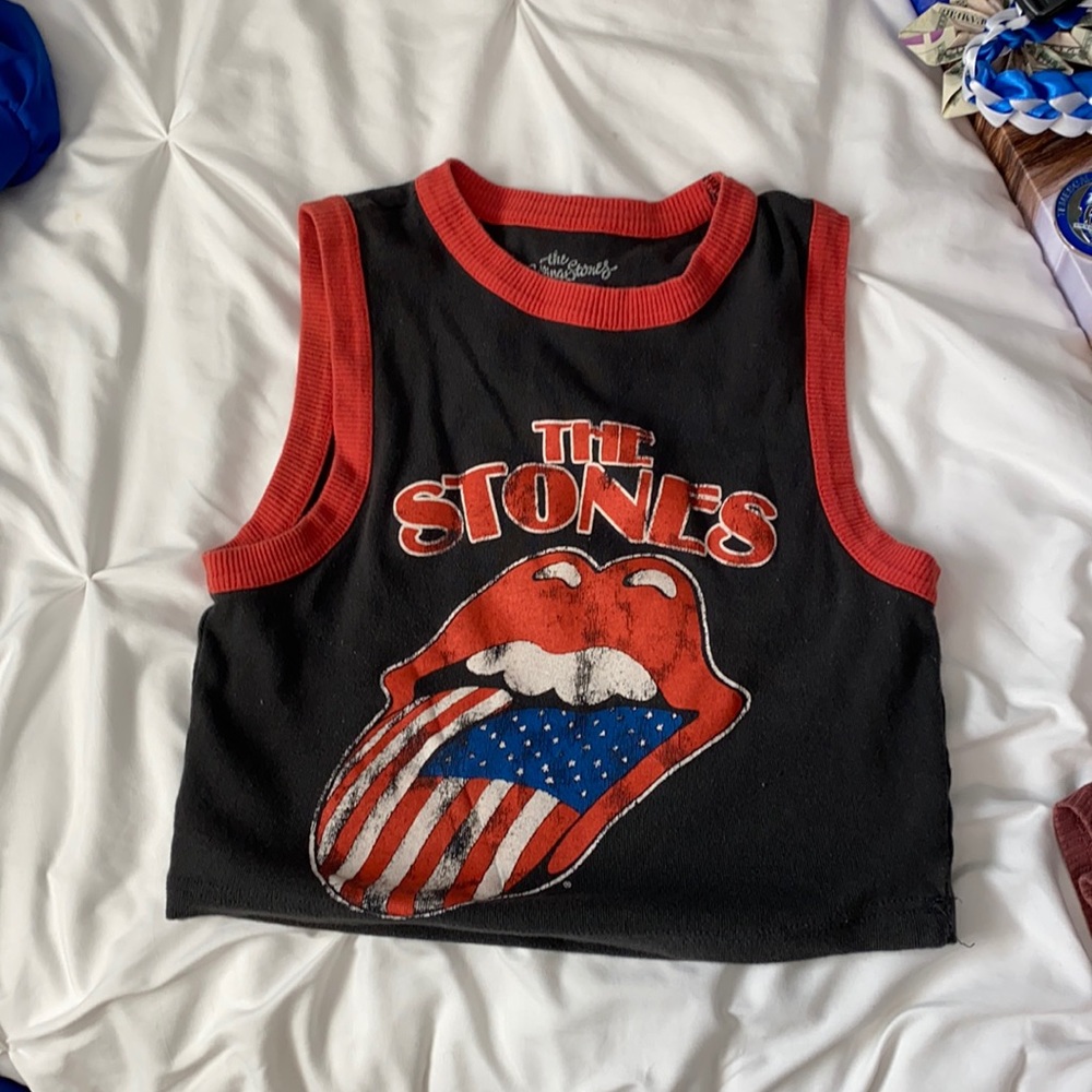 rolling stones cropped tee